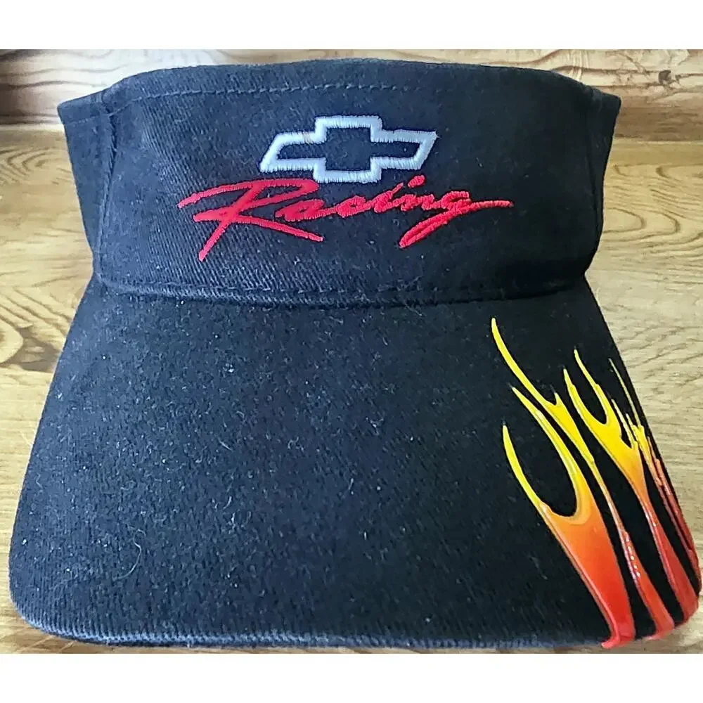 Chevy Racing Vintage Visor Nascar General Motors DP Racing Flames